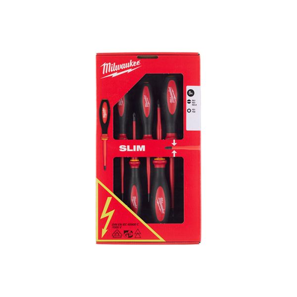 Набор отверток Milwaukee VDE SL3/SL4/SL5.5/PZ1/PZ2 (4932471452)