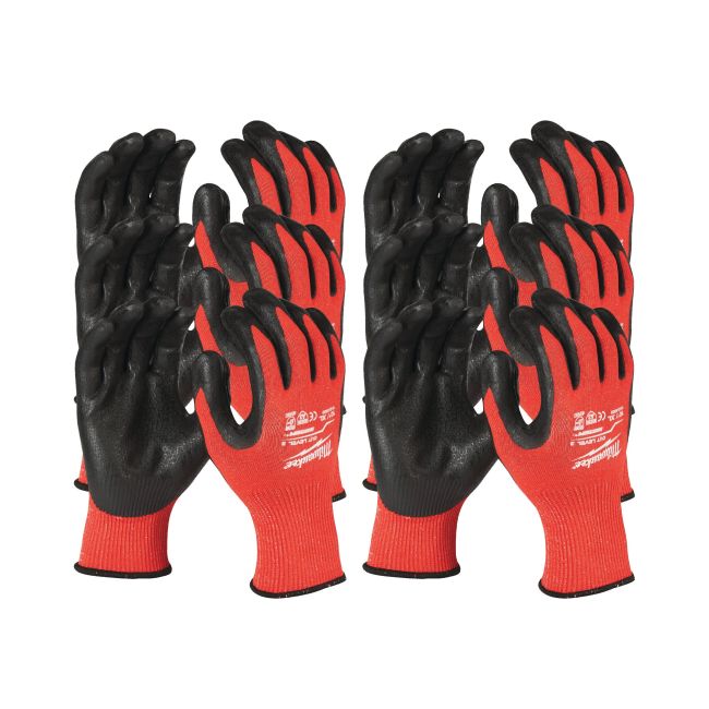 Рукавиці робочі MILWAUKEE, з опором порізам 3/C рівня, розмір 11/XXL, (12 пар) (4932471621)