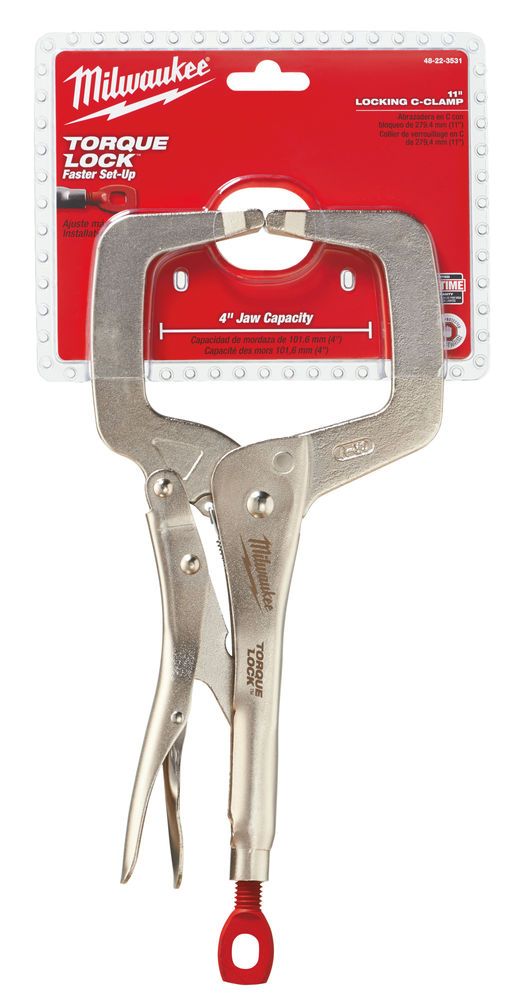 Затискач-струбцина тип С Torque Lock MILWAUKEE, 90х90мм (нерухомі губки), 280мм (4932471728)