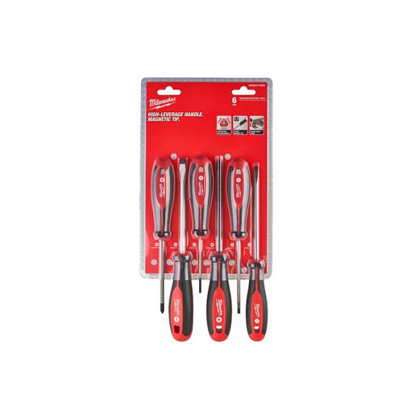 Набор отверток магнитных Milwaukee PZ1/PZ2/SL3/SL4/SL5.5/SL6.5 (4932471806)