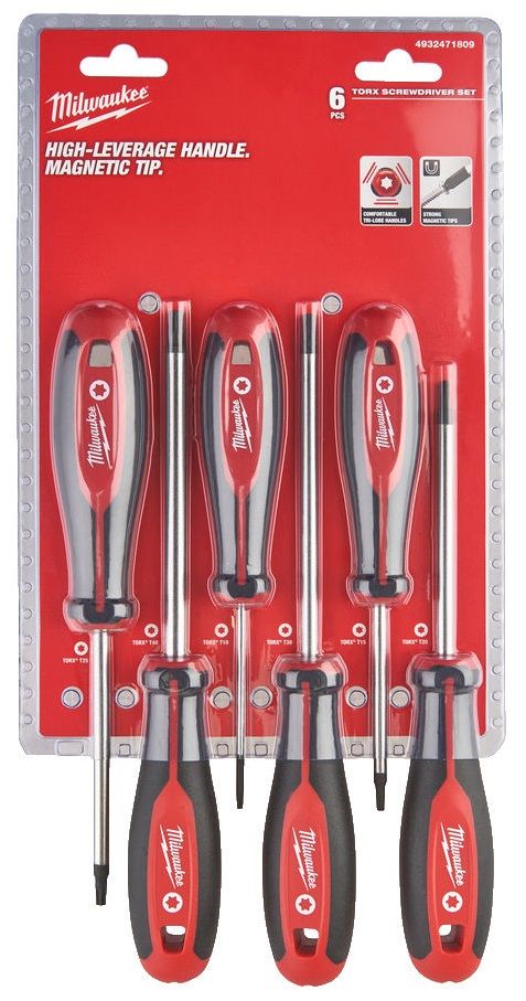 Набір викруток магнітних з тригранною рукояткою MILWAUKEE TORX (6шт) (4932471809)