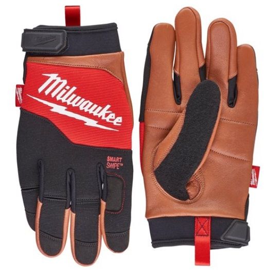 Рукавиці робочі зі шкіряними вставками MILWAUKEE, розмір 9/L (4932471913)