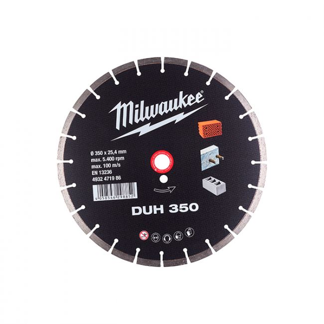 Диск алмазний MILWAUKEE DUH 350, діаметр 350мм (залізобетон, цегла) (4932471986)