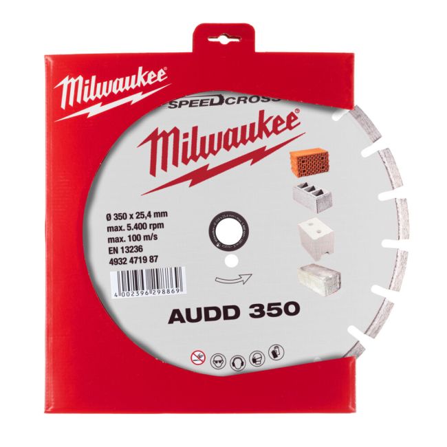 Диск алмазний Speedcross MILWAUKEE AUDD 350, діаметр 350мм (бетон, цегла, асфальт) (4932471987)