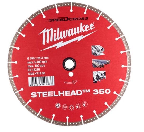 Диск алмазний Speedcross STEELHEAD 350 MILWAUKEE, діаметр 350мм, (метал, нержавійка) (4932471988)