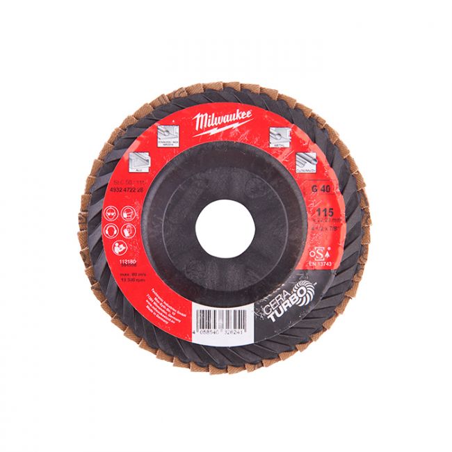 Диск пелюстковий CERA TURBO MILWAUKEE SLC50/125, зерно 60, діаметр 125 мм (4932472232)