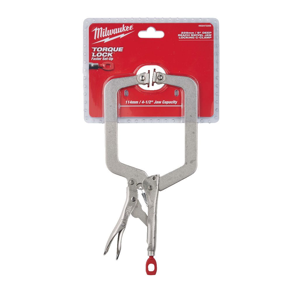 Затискач-струбцина тип С Torque Lock MILWAUKEE, 88х114мм (шарнірні губки), 230мм (4932472258)