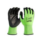 Рукавиці робочі сигнальні Hi-Vis MILWAUKEE, з опором порізам 3/C рівня, розмір 8/M (4932478131)