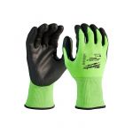 Рукавиці робочі сигнальні Hi-Vis MILWAUKEE, з опором порізам 3/C рівня, розмір 9/L (4932478132)