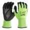 Рукавиці робочі сигнальні Hi-Vis MILWAUKEE, з опором порізам 3/C рівня, розмір 9/L (4932478132)