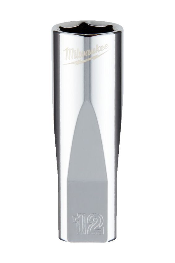 Головка торцева хромована 1/4'' 6гр. MILWAUKEE, подовжена, 12мм (4932478332)