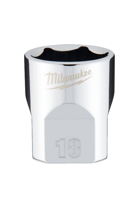 Головка торцева хромована 3/8'' 6гр. MILWAUKEE, 18мм (4932478348)