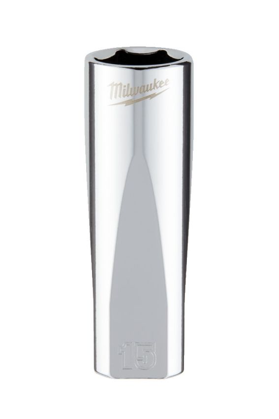 Головка торцева хромована 3/8'' 6гр. MILWAUKEE, подовжена, 15мм (4932478359)