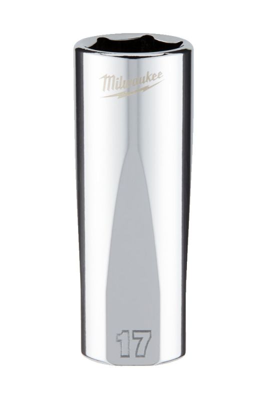 Головка торцева хромована 3/8'' 6гр. MILWAUKEE, подовжена, 17мм (4932478361)