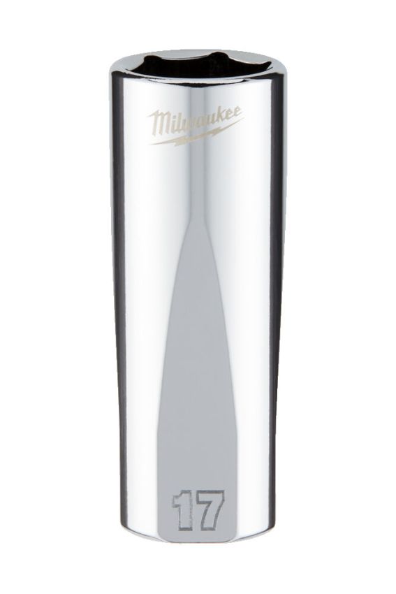 Головка торцева хромована 3/8'' 6гр. MILWAUKEE, подовжена, 17мм (4932478361)