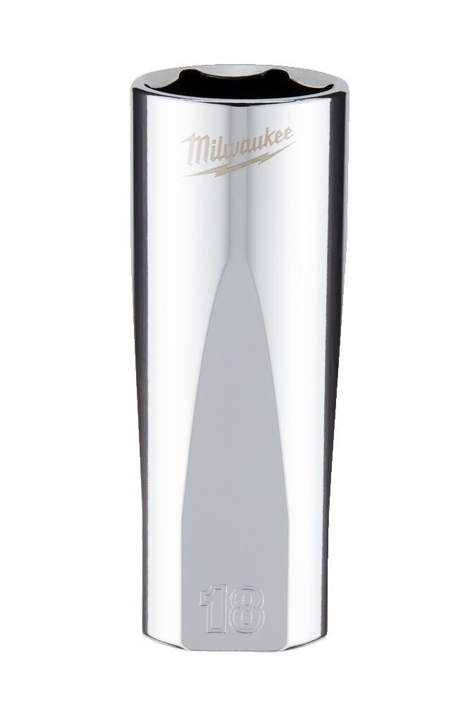 Головка торцева хромована 3/8'' 6гр. MILWAUKEE, подовжена, 18мм (4932478362)