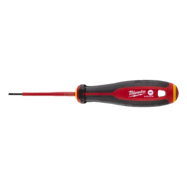 Викрутка з тригранною рукояткою ізольована VDE MILWAUKEE, SL 0,4х2,5х75 (4932478712)
