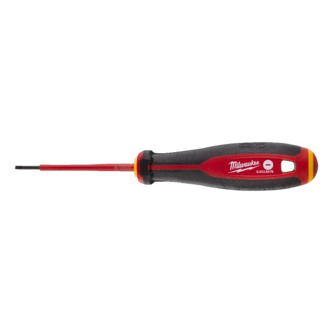Викрутка з тригранною рукояткою ізольована VDE MILWAUKEE, SL 0,4х2,5х75 (4932478712)
