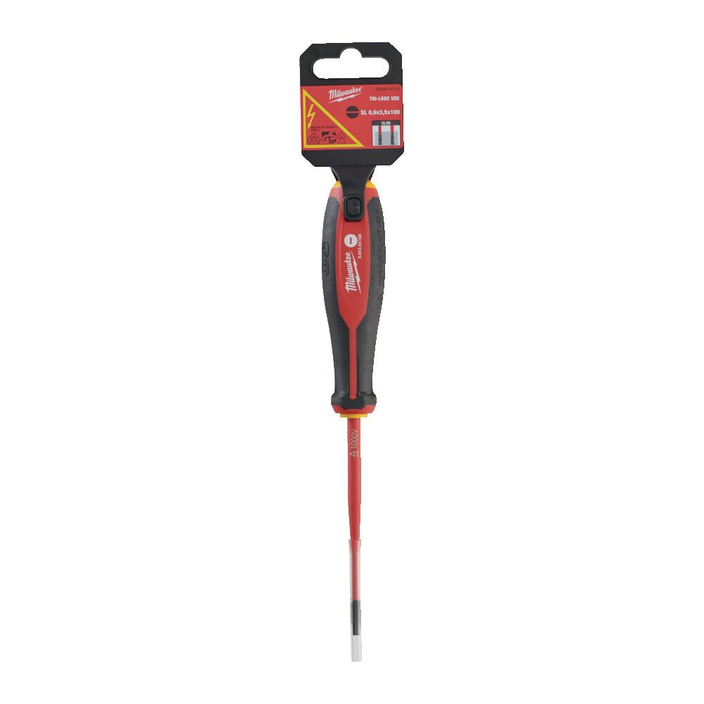 Викрутка з тригранною рукояткою ізольована VDE MILWAUKEE, SL 0,6х3,5х100мм (4932478714)