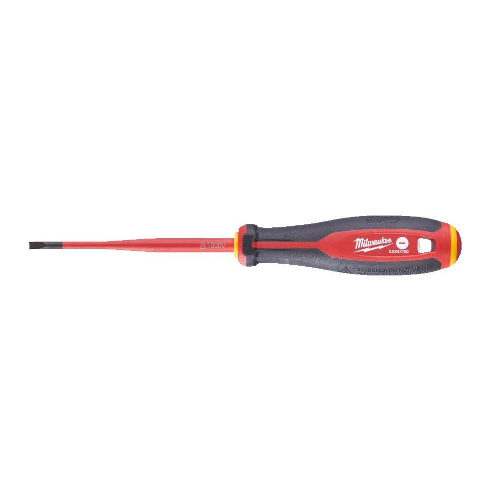 Викрутка з тригранною рукояткою ізольована VDE MILWAUKEE, SL 0,8х4,0х100мм (4932478715)