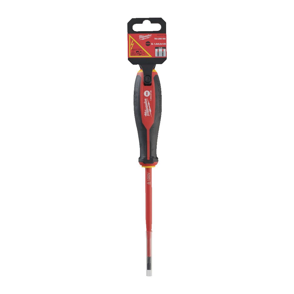 Викрутка з тригранною рукояткою ізольована VDE MILWAUKEE, SL 1,0х5,5х125мм (4932478716)