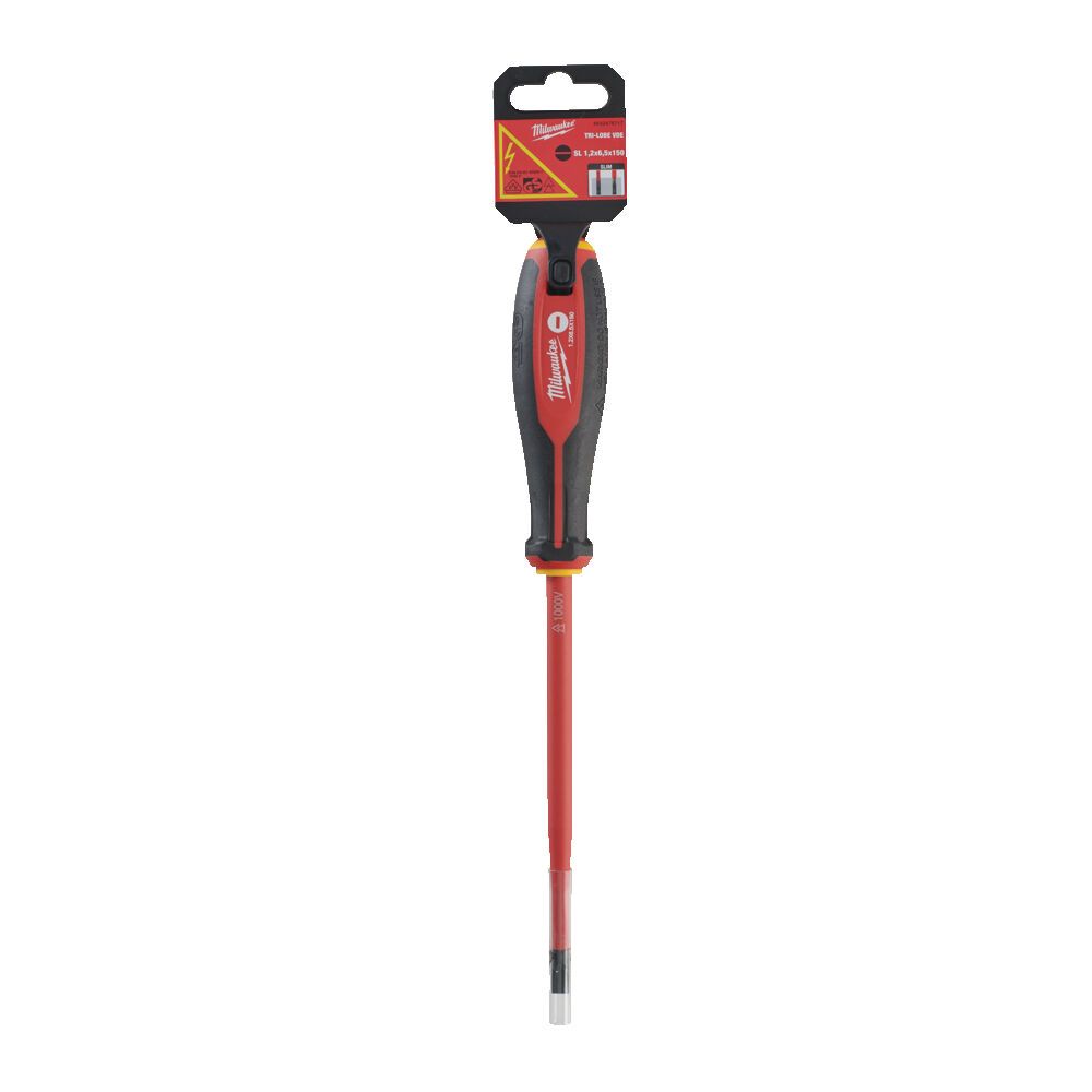 Викрутка з тригранною рукояткою ізольована VDE MILWAUKEE, SL 1,2х6,5х150мм (4932478717)