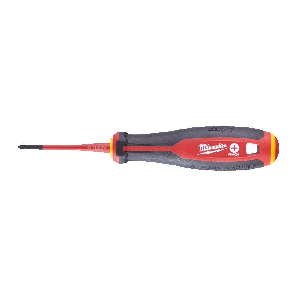 Викрутка з тригранною рукояткою ізольована VDE MILWAUKEE, PH0х60мм (4932478720)