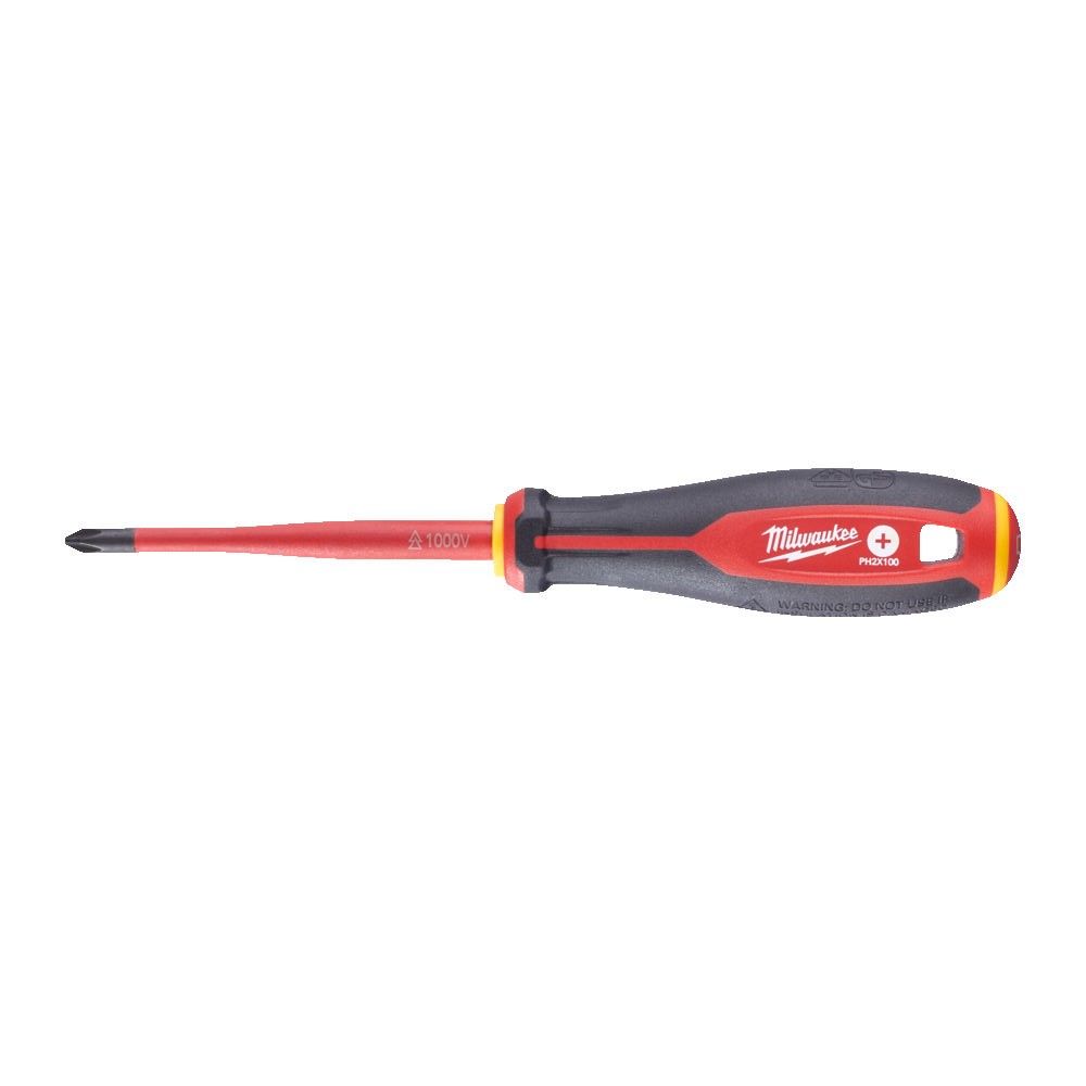 Викрутка з тригранною рукояткою ізольована VDE MILWAUKEE, PH2х100мм (4932478722)