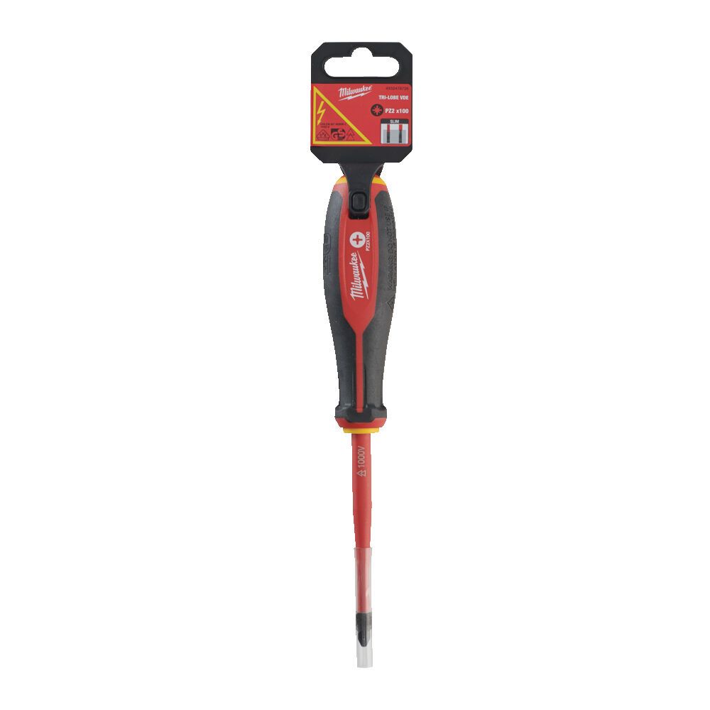 Викрутка з тригранною рукояткою ізольована VDE MILWAUKEE, PZ2х100мм (4932478726)