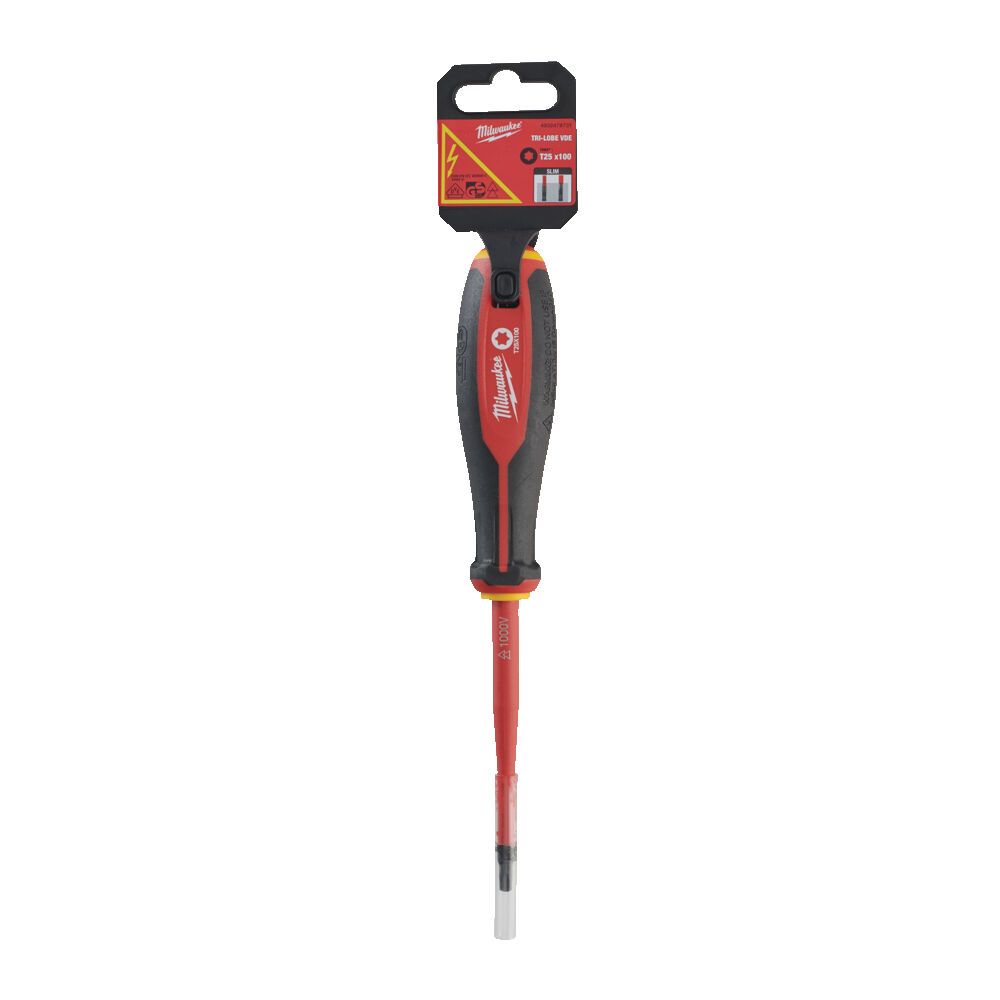 Викрутка з тригранною рукояткою ізольована VDE MILWAUKEE, T25х100мм (4932478731)