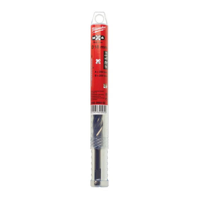 Бур SDS-PLUS MX4 MILWAUKEE, діаметр 18,0х200х150мм (4932478899)