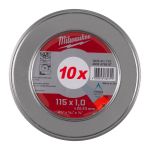 Диск відрізний по металу MILWAUKEE, SCS 41/115x1 PRO+, діаметр 115мм, (10шт) металевий футляр (4932478997)