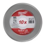 Диск відрізний по металу MILWAUKEE, SCS 41/125х1,5 PRO+, діаметр 125мм, (10шт) металевий футляр (4932478998)