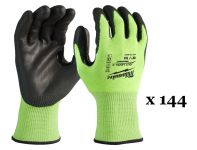 Рукавиці робочі сигнальні Hi-Vis MILWAUKEE, з опором порізам 3/C рівня, розмір 11/XXL, (144 пари) (4932479023)