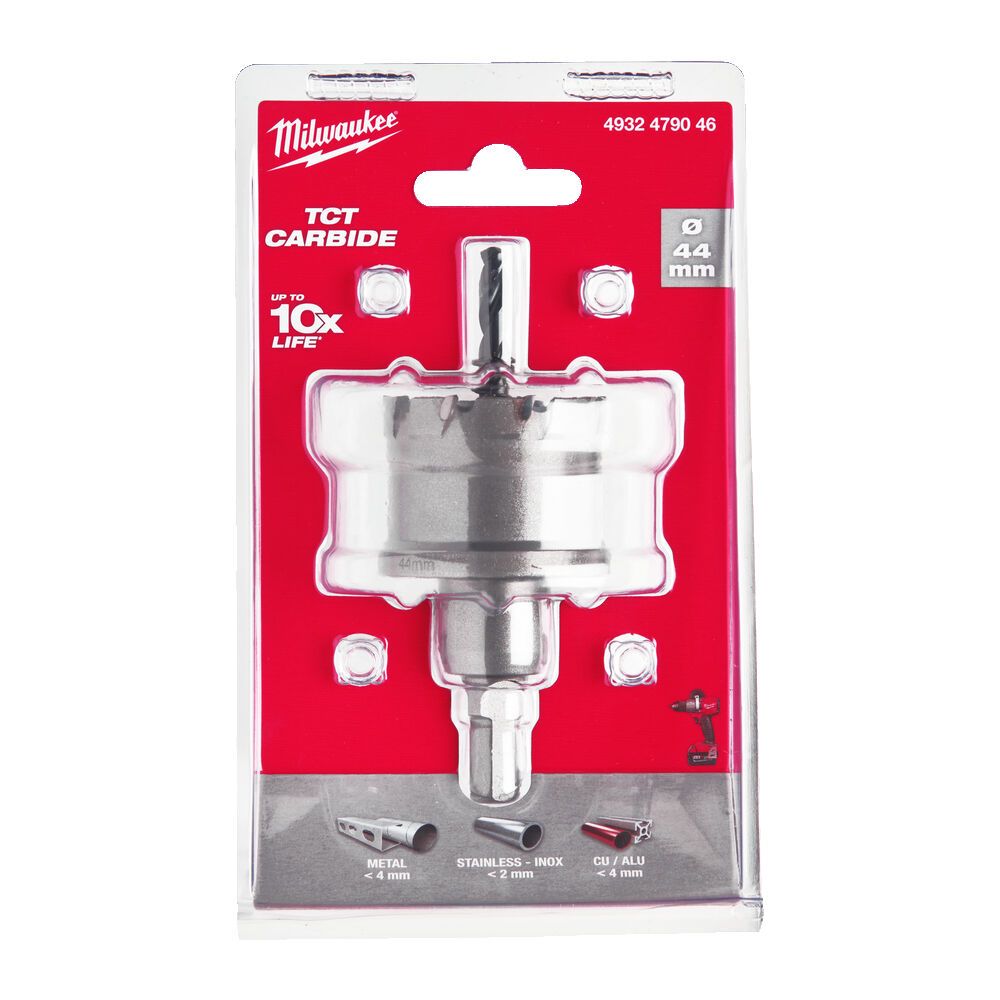 Коронка Holesaw TCT MILWAUKEE, для сталі/нержавіючої сталі, діаметр 44мм (4932479046)