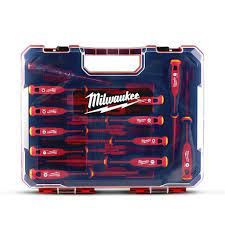 Набір викруток ізольованих VDE MILWAUKEE, (SL/PH/PZ/T+тестер/кейс), (12шт) пластиковий кейс (4932479095)