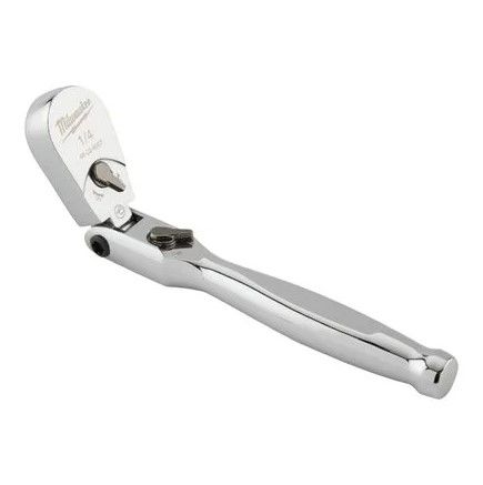 Тріскачка хромована шарнірна для головок 1/4'' MILWAUKEE, 140мм (4932479648)