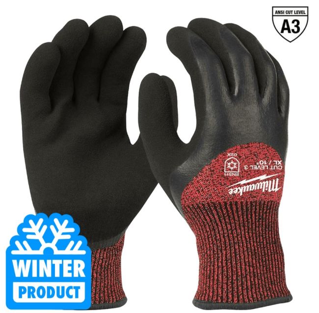 Рукавиці робочі зимові MILWAUKEE, з опором порізам 3/C рівня, розмір 7/S (4932479707)