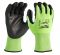 Рукавиці робочі сигнальні Hi-Vis MILWAUKEE, з опором порізам 3/C рівня, розмір 7/S (4932479721)