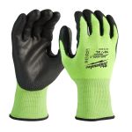 Рукавиці робочі сигнальні Hi-Vis MILWAUKEE. з опором порізам 3/С рівня, розмір 7/S, (144 пари) (4932479722)