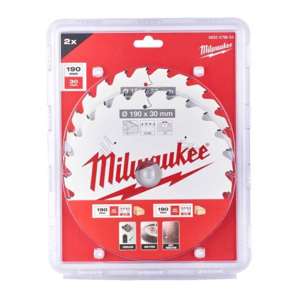 Набір дисків по дереву 2x190x30x24 зуба, для швидкого різу (4932471300) (2 шт) (4932479804)