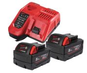 Енергокомплект Li-Ion MILWAUKEE, M18 NRGCR-502 (зарядний пристрій M12-18FC, 2 акумулятори М18 B5-CR 5Аг) (4932479831)
