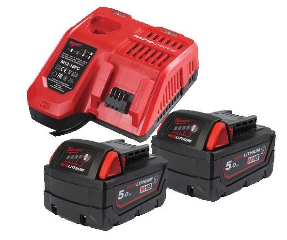 Енергокомплект Li-Ion MILWAUKEE, M18 NRGCR-502 (зарядний пристрій M12-18FC, 2 акумулятори М18 B5-CR 5Аг) (4932479831)