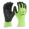 Рукавиці робочі сигнальні Hi-Vis MILWAUKEE, з опором порізам 1/A рівня, розмір 8/M (4932479917)
