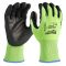 Рукавиці робочі сигнальні Hi-Vis MILWAUKEE, з опором порізам 2/B рівня, розмір 9/L (4932479923)