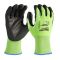 Рукавиці робочі сигнальні Hi-Vis MILWAUKEE, з опором порізам 2/B рівня, розмір 10/XL (4932479924)