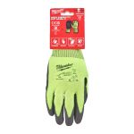 Рукавиці робочі сигнальні Hi-Vis MILWAUKEE, з опором порізам 4/D рівня, розмір 9/L (4932479928)