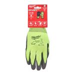 Рукавиці робочі сигнальні Hi-Vis MILWAUKEE, з опором порізам 4/D рівня, розмір 10/XL (4932479929)