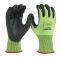Рукавиці робочі сигнальні Hi-Vis MILWAUKEE, з опором порізам 5/E рівня, розмір 9/L (4932479933)