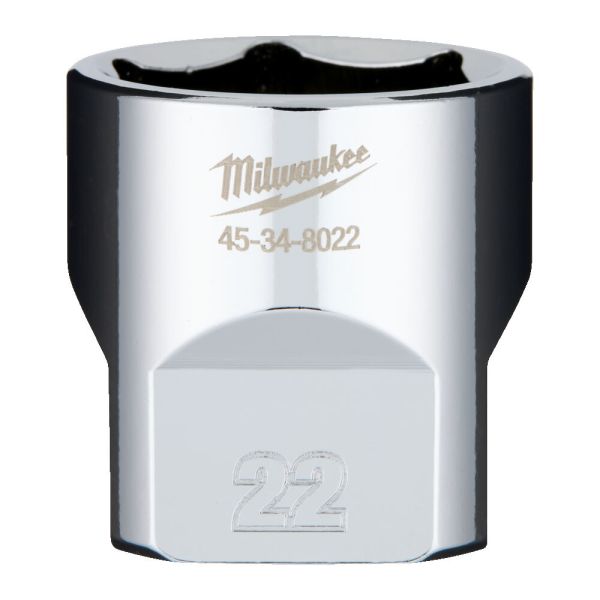 Головка торцева хромована 3/8'' 6гр. MILWAUKEE, 22мм (4932479998)